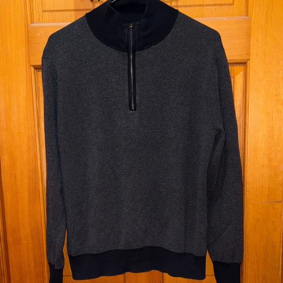 J. Crew Factory Other - J. Crew Factory Men's Black and Gray Zip-Up Sweater